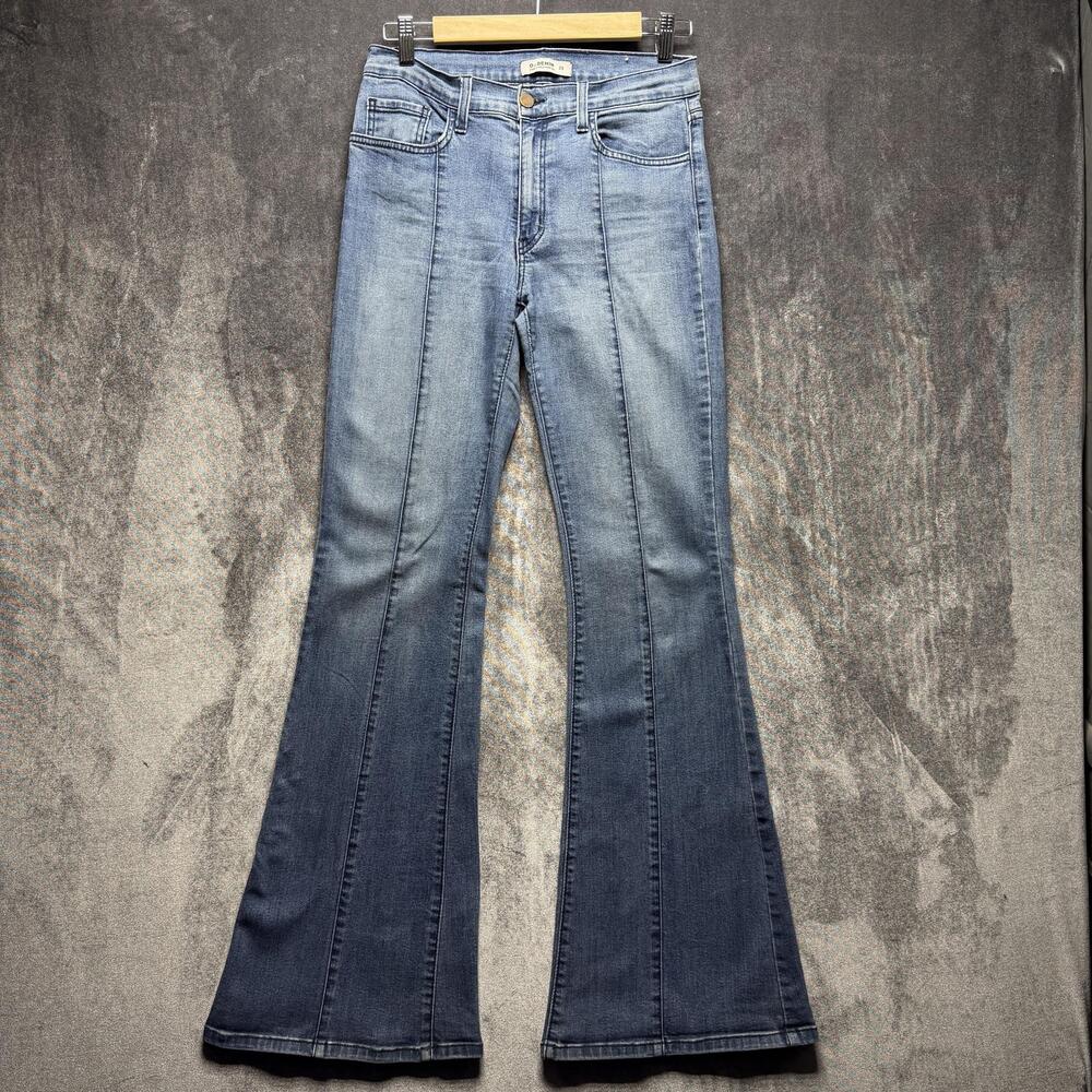 O2 Denim Jeans Womens 29 Blue Mid Rise Flare Stretch Medium Wash Denim USA
